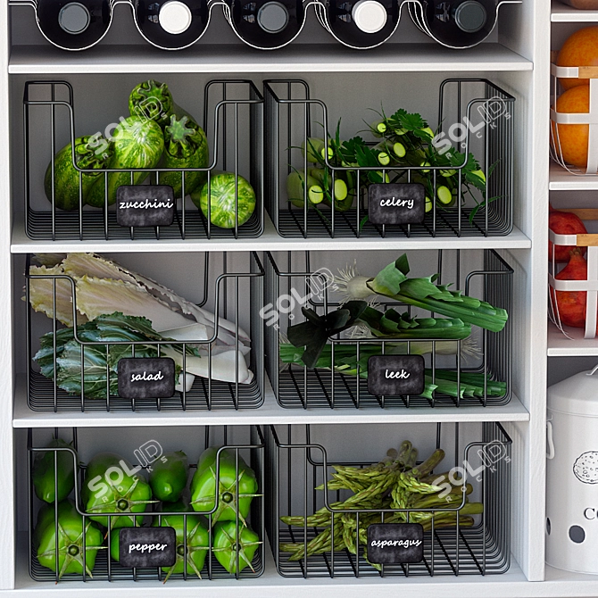  Storage Organizer Set for Kitchen Pantry or Shelves 3D model image 2