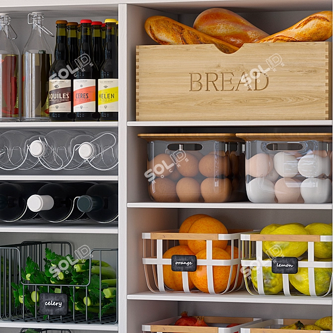  Storage Organizer Set for Kitchen Pantry or Shelves 3D model image 3