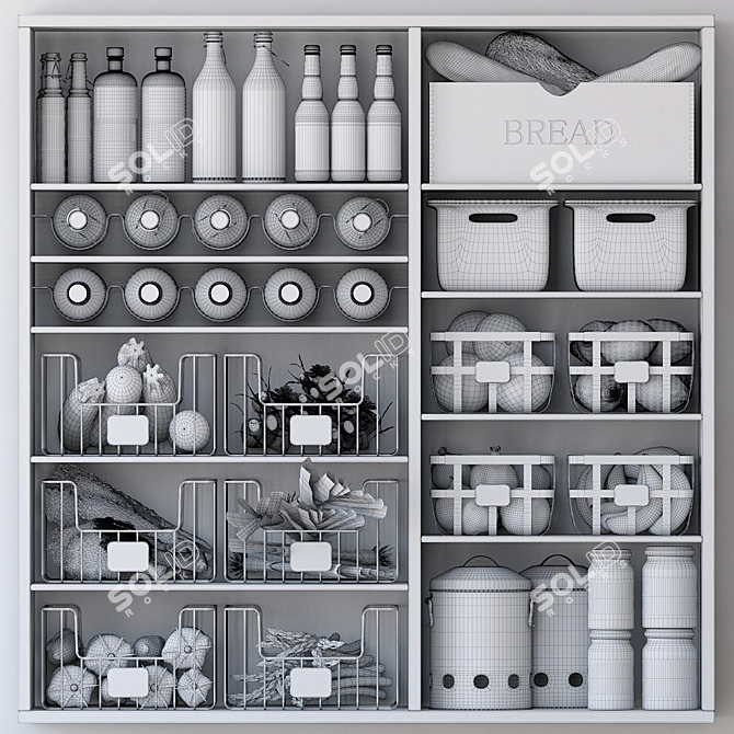  Storage Organizer Set for Kitchen Pantry or Shelves 3D model image 5