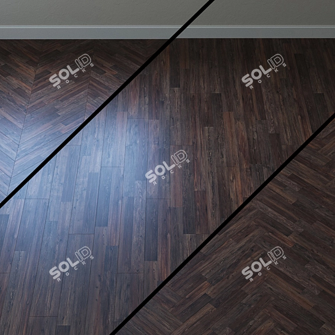 Vintage Elm Parquet Board 3D model image 1