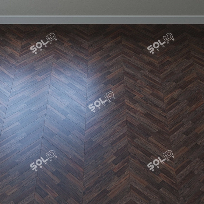 Vintage Elm Parquet Board 3D model image 3