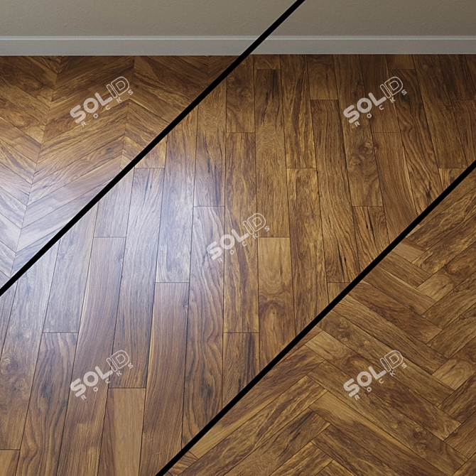 Kahrs Appalachian Hickory Parquet: Vintage Elegance 3D model image 1