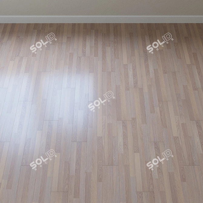 Whitewashed Ash Parquet Flooring 3D model image 2