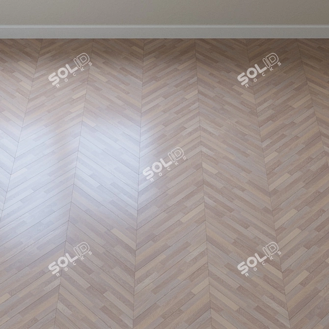 Whitewashed Ash Parquet Flooring 3D model image 3