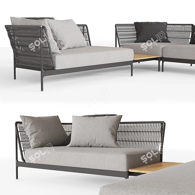 Gloster GRAND WEAVE 3 - Modular Sofa Set 3D model image 2