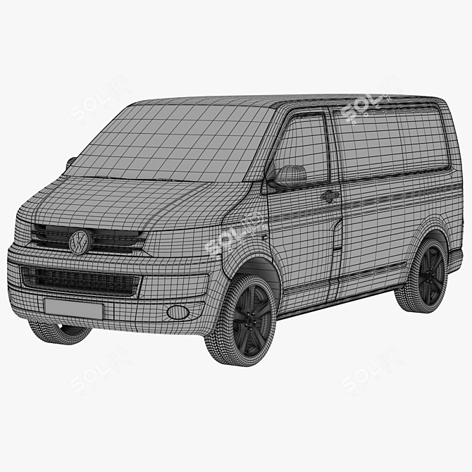 VW Multivan T5: Spacious 7-Seater Van 3D model image 2