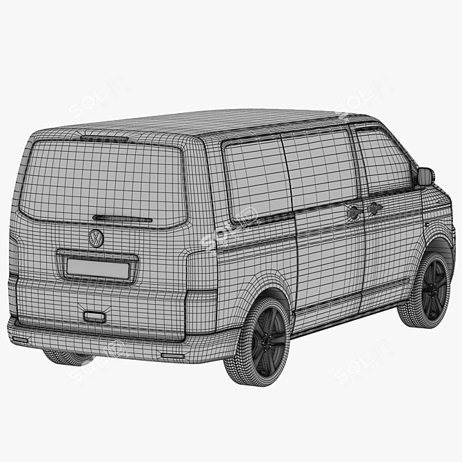 VW Multivan T5: Spacious 7-Seater Van 3D model image 4