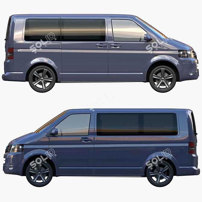 VW Multivan T5: Spacious 7-Seater Van 3D model image 5