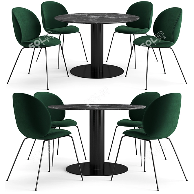 Beetle Dining Set: Stylish, Versatile & Functional 3D model image 7