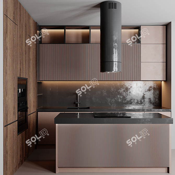 Modern Kitchen Design Set 3D model image 1