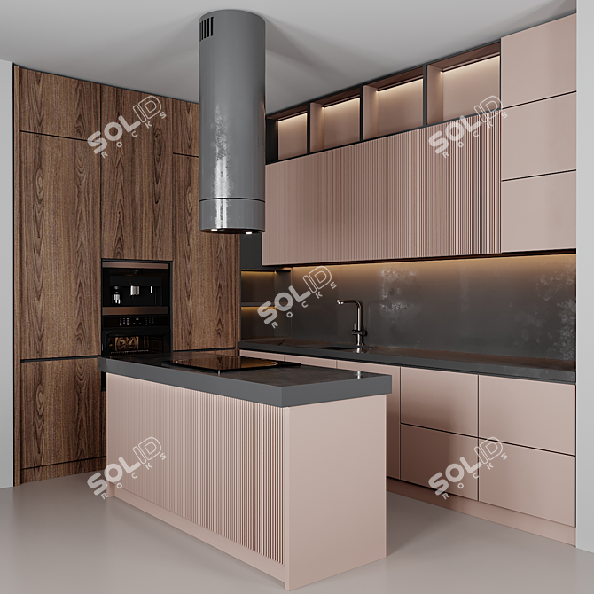 Modern Kitchen Design Set 3D model image 2