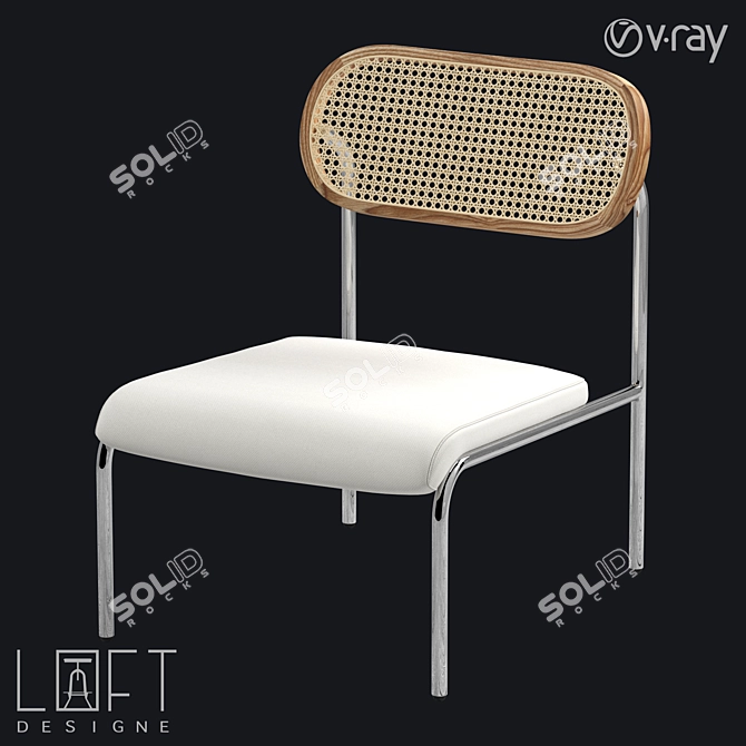 Rattan Metal Armchair: LoftDesign 35721 Model 3D model image 1