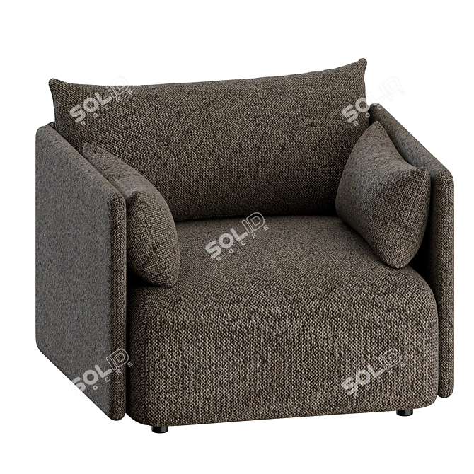 Sleek Offset Armchair: Stylish and Comfortable 3D model image 3