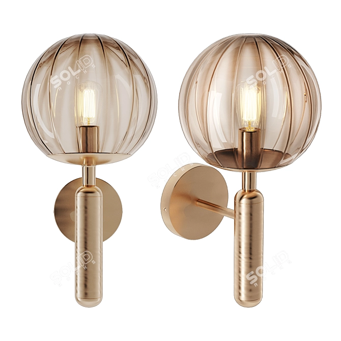 Bravis SYNEIL Sconce: Amber-Toned Elegance in 15cm x 31cm x 20cm 3D model image 1