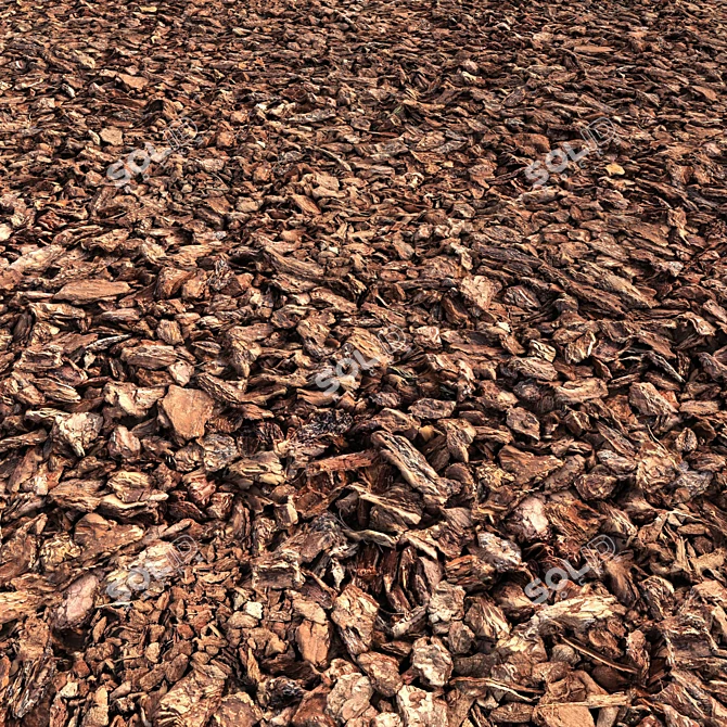 Mulch: High-Quality Wood Bark for Landscaping 4 Options 3D model image 3