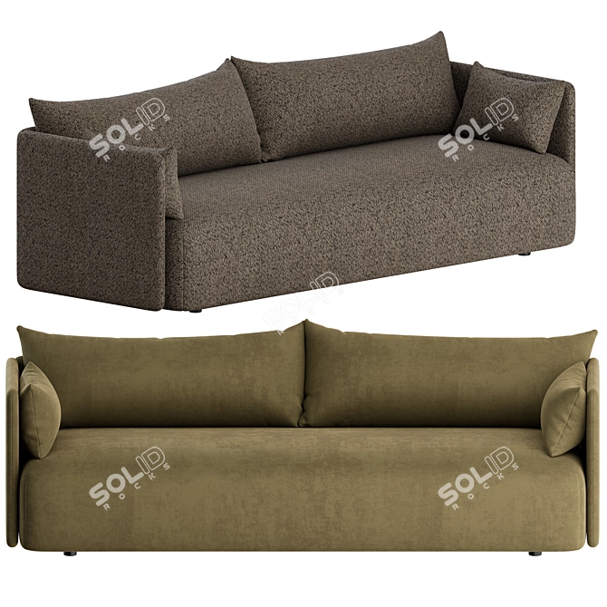 Modern Offset 3 Seater Sofa 3D model image 3