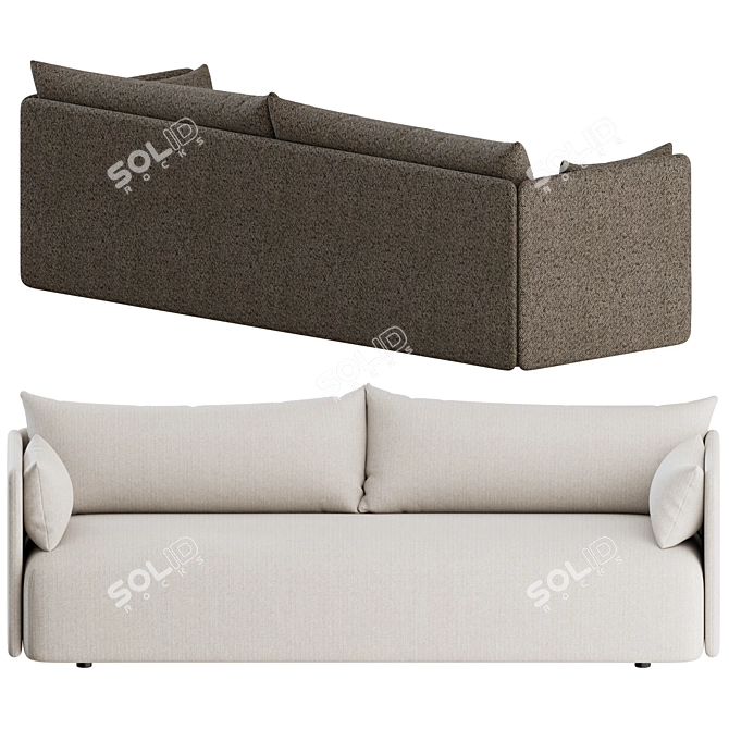 Modern Offset 3 Seater Sofa 3D model image 4