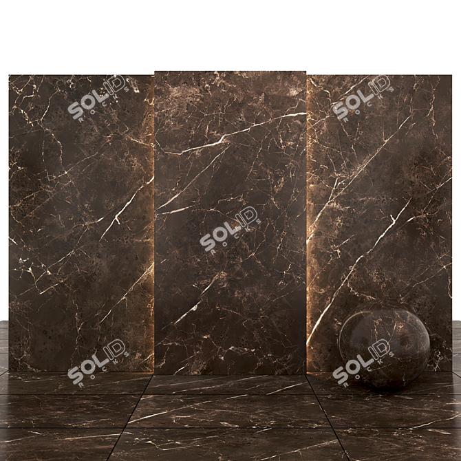 Elegant Imperiale Marble: Texture-rich Slabs & Tiles 3D model image 1