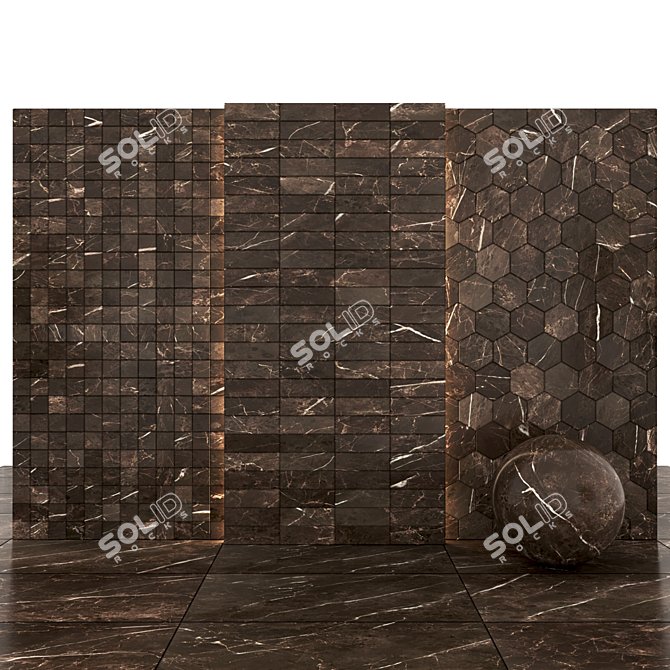 Elegant Imperiale Marble: Texture-rich Slabs & Tiles 3D model image 3