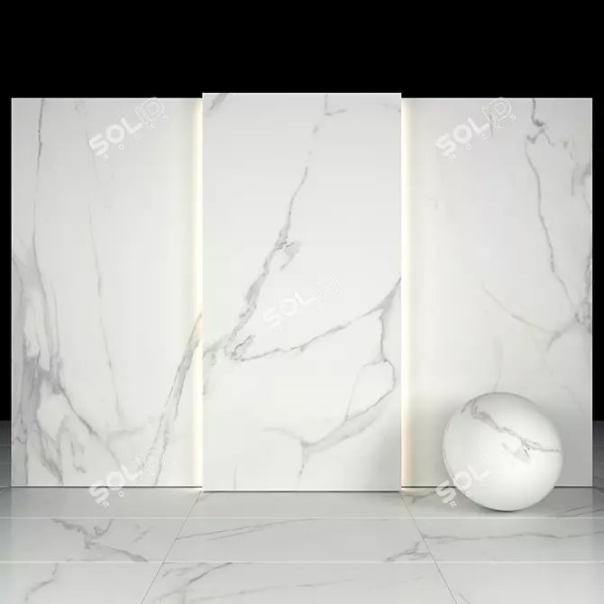 Elegant Afyon White Marble Collection 3D model image 1