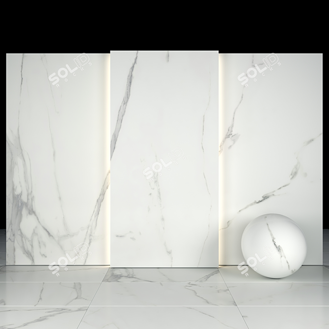 Elegant Afyon White Marble Collection 3D model image 2