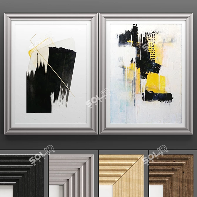 Elegant 2-Piece Art Frame Set 3D model image 1