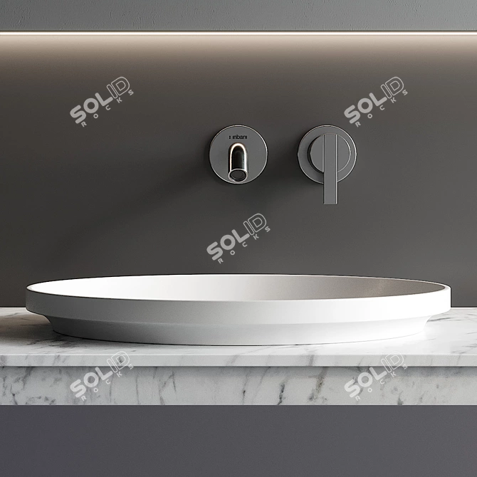 Strato 02 Wooden Vanity Set 3D model image 3