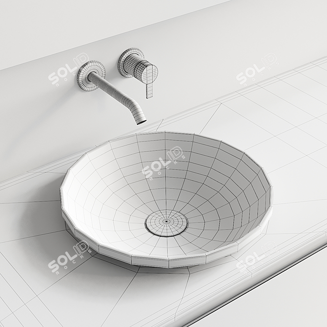 Strato 02 Wooden Vanity Set 3D model image 5