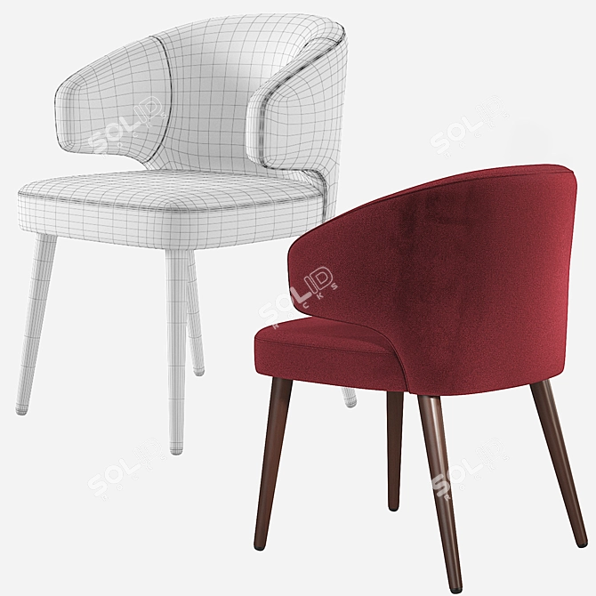 Elegant Minotti Aston Dining Chair 3D model image 5