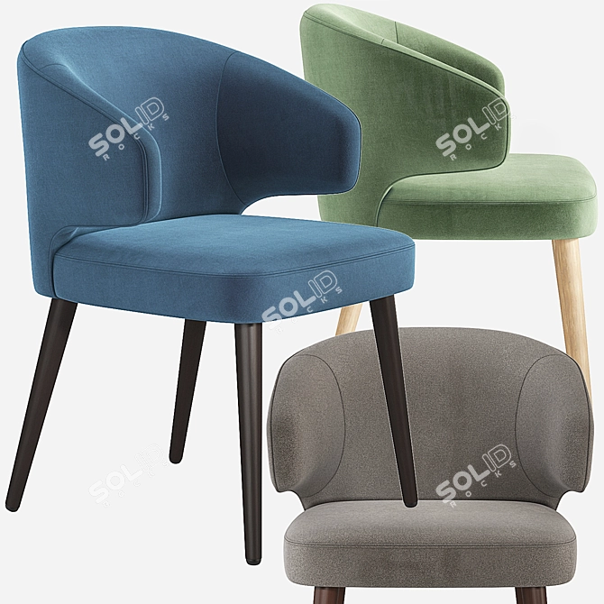 Elegant Minotti Aston Dining Chair 3D model image 13
