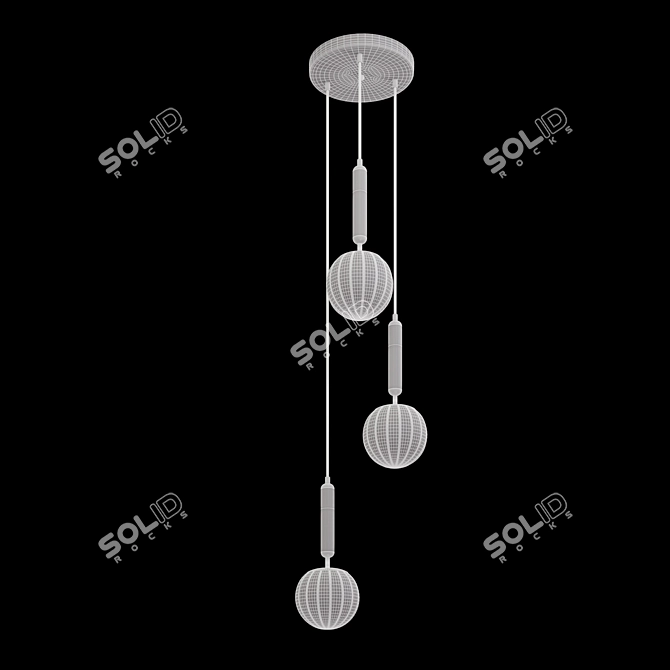 Bravis SYNEIL Suspension - Stylish Glass Shades, Height Adjustable - 106-186cm 3D model image 2