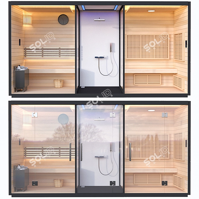 Premium Sauna: Easy Setup, High Quality, V-Ray Ready 3D model image 1