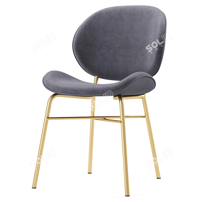Elsie Dining Chair: Upholstered Velvet Grey 3D model image 2