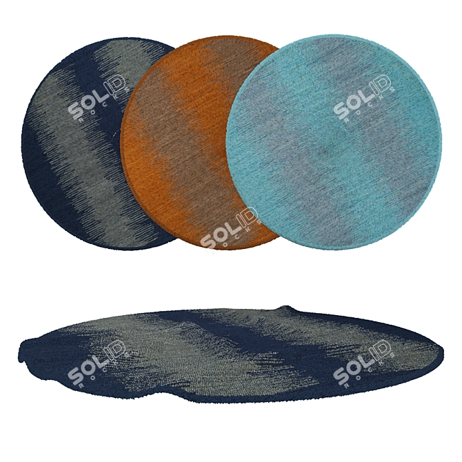 Round Carpets Set: Versatile and Realistic 3D model image 1