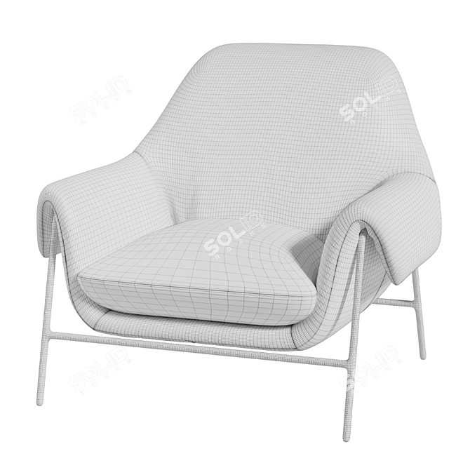 Ambroise Metal Frame Club Chair | Luxurious Leather Seating 3D model image 5