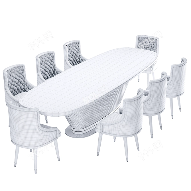 Modern Dinning Set: Stylish and Functional 3D model image 3