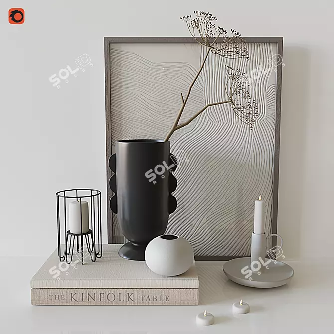 Stylish Home Décor Set 3D model image 1