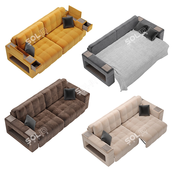 Stylish BOSS.XO Sofa: Multiple Finishes 3D model image 2