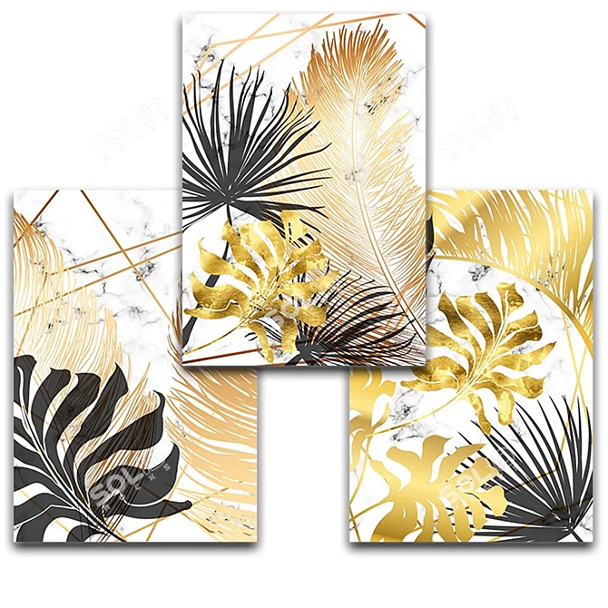 Scandinavian Flower Wall Art 3D model image 2