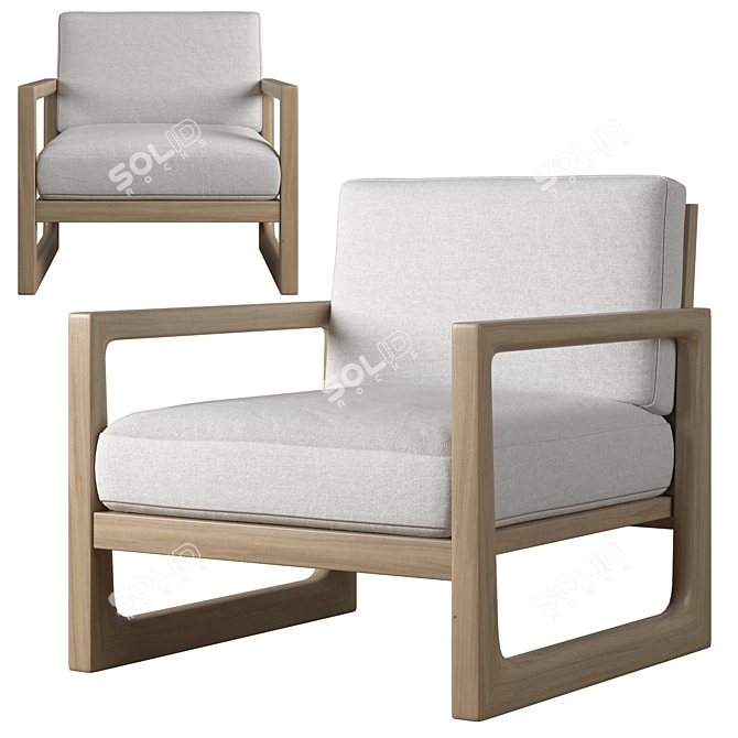 Modern Comfort: RH Navaro Lounge Chair 3D model image 1