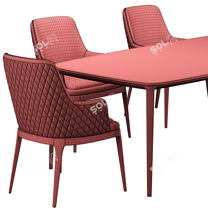 Poliform HENRY Table & EDNA Chair Set 3D model image 5