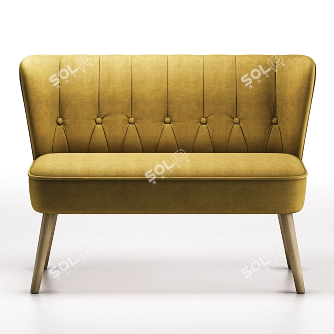 Velvety Amber Loveseat 3D model image 2