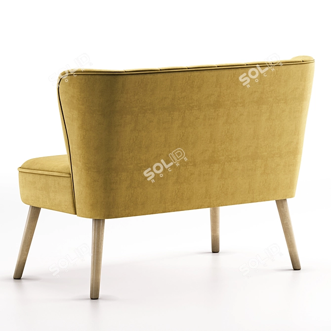 Velvety Amber Loveseat 3D model image 3