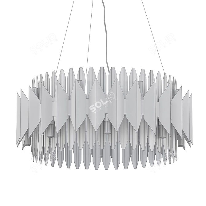 Golden Postmodern String Pendant Chandelier 3D model image 2