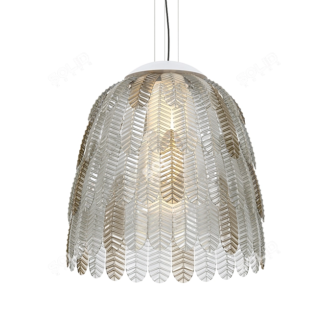 Feathered Shade Pendant Chandelier 3D model image 1