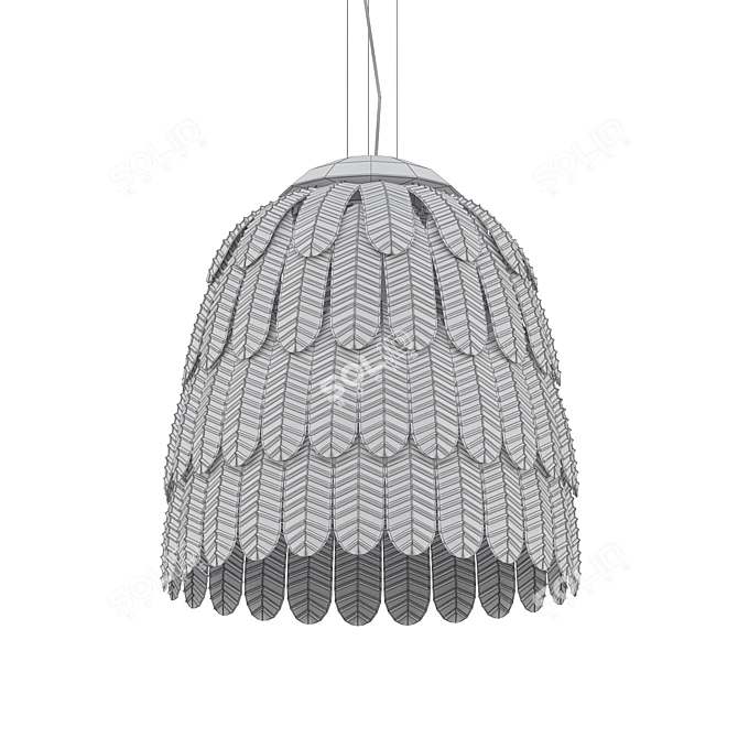 Feathered Shade Pendant Chandelier 3D model image 2