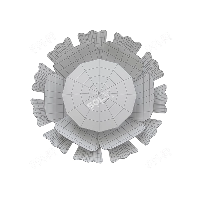 Elegant Camellia Wall Sconce 3D model image 2