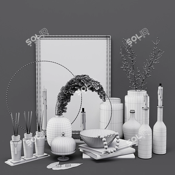 Modern Decorative Set: Plants & Objects 3D model image 5