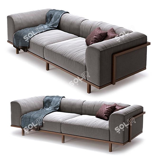 Contemporary Comfort: Okha Big Easy Sofa 3D model image 2