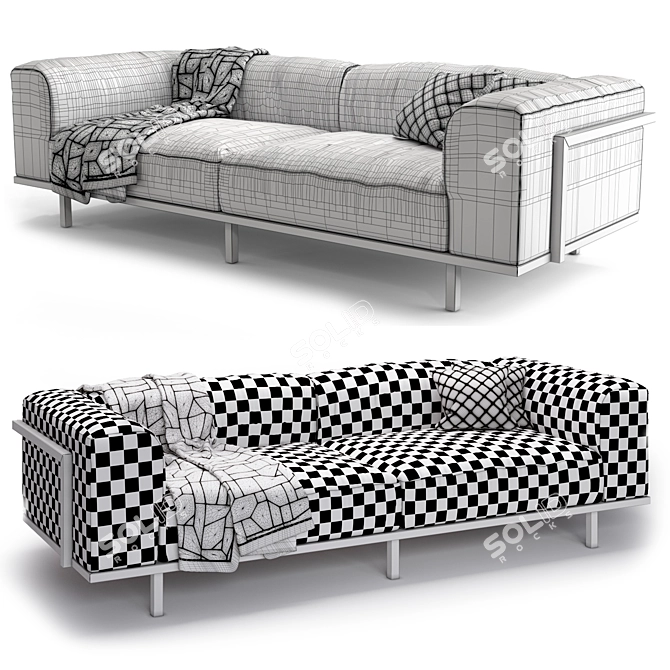 Contemporary Comfort: Okha Big Easy Sofa 3D model image 7